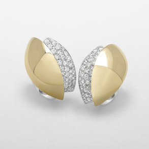 rose and white gold with diamonds earrings
