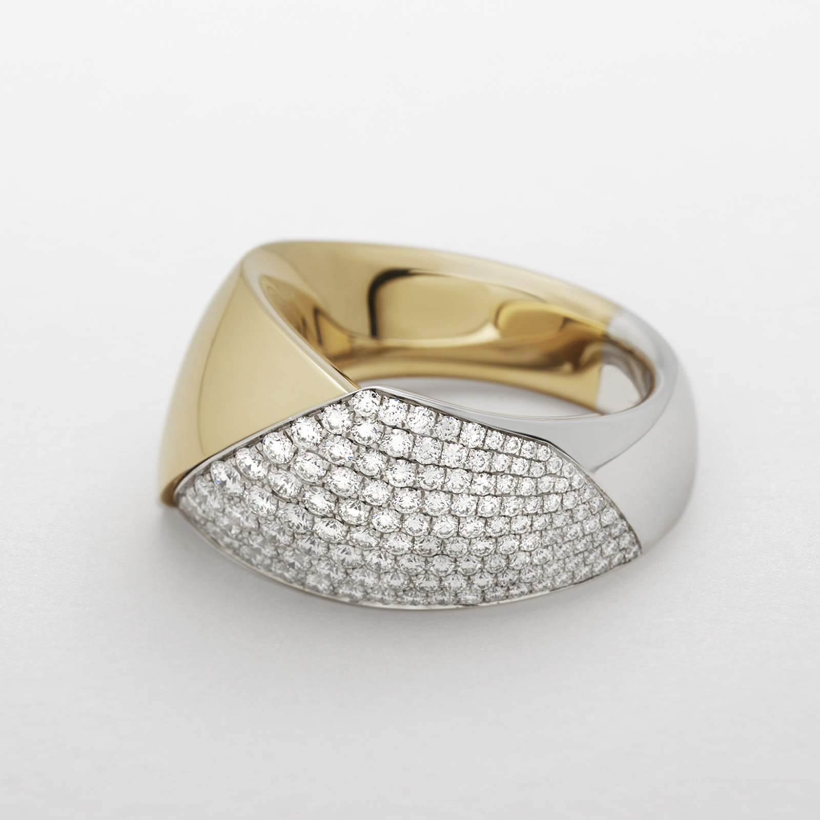 rose and white gold with diamonds ring