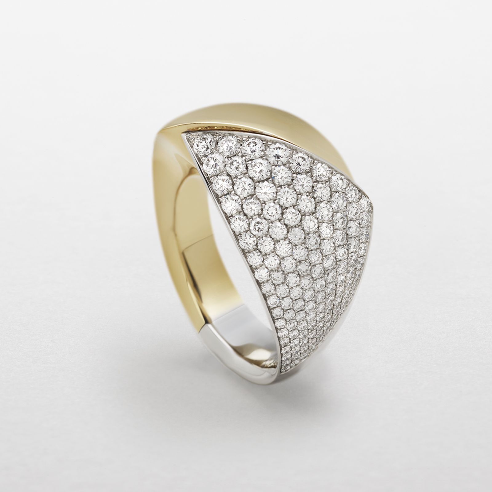 rose and white gold with diamonds ring