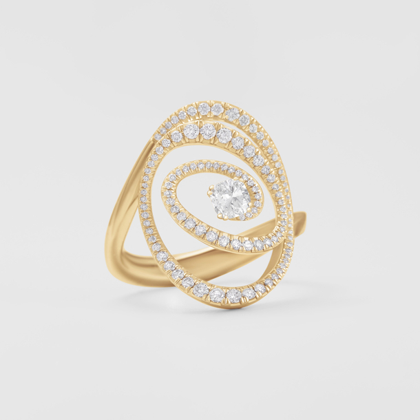 anello in oro rosa e diamanti