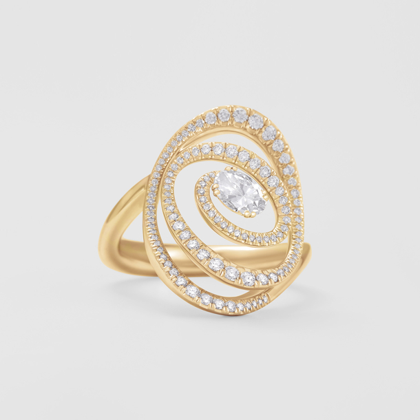 anello in oro rosa e diamanti