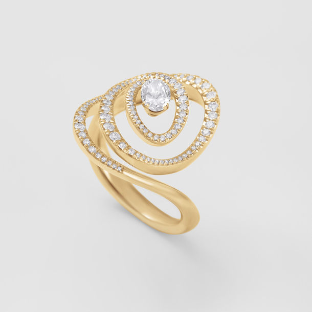 anello in oro rosa e diamanti