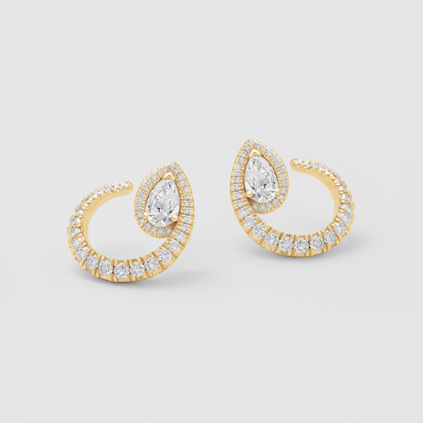 orecchini in oro rosa e diamanti
