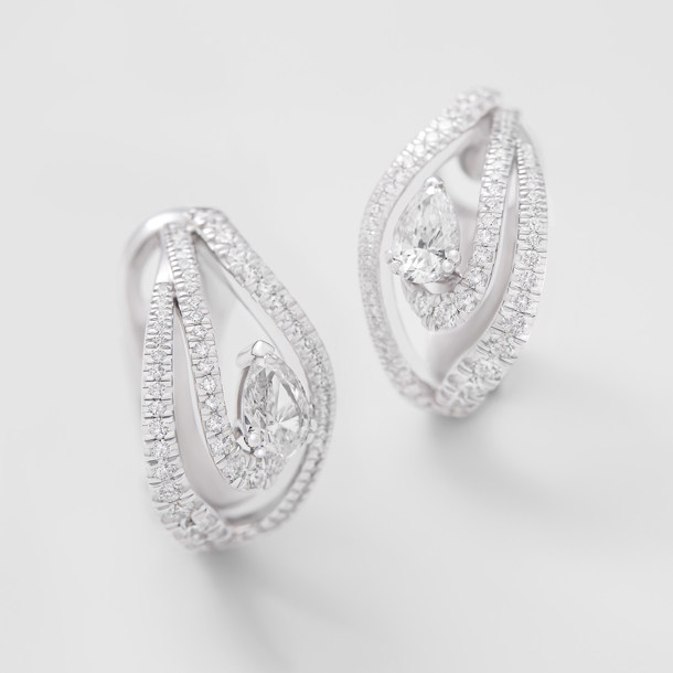orecchini in oro bianco e diamanti
