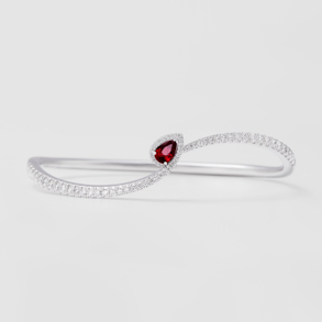 white gold with diamonds and ruby bracelet