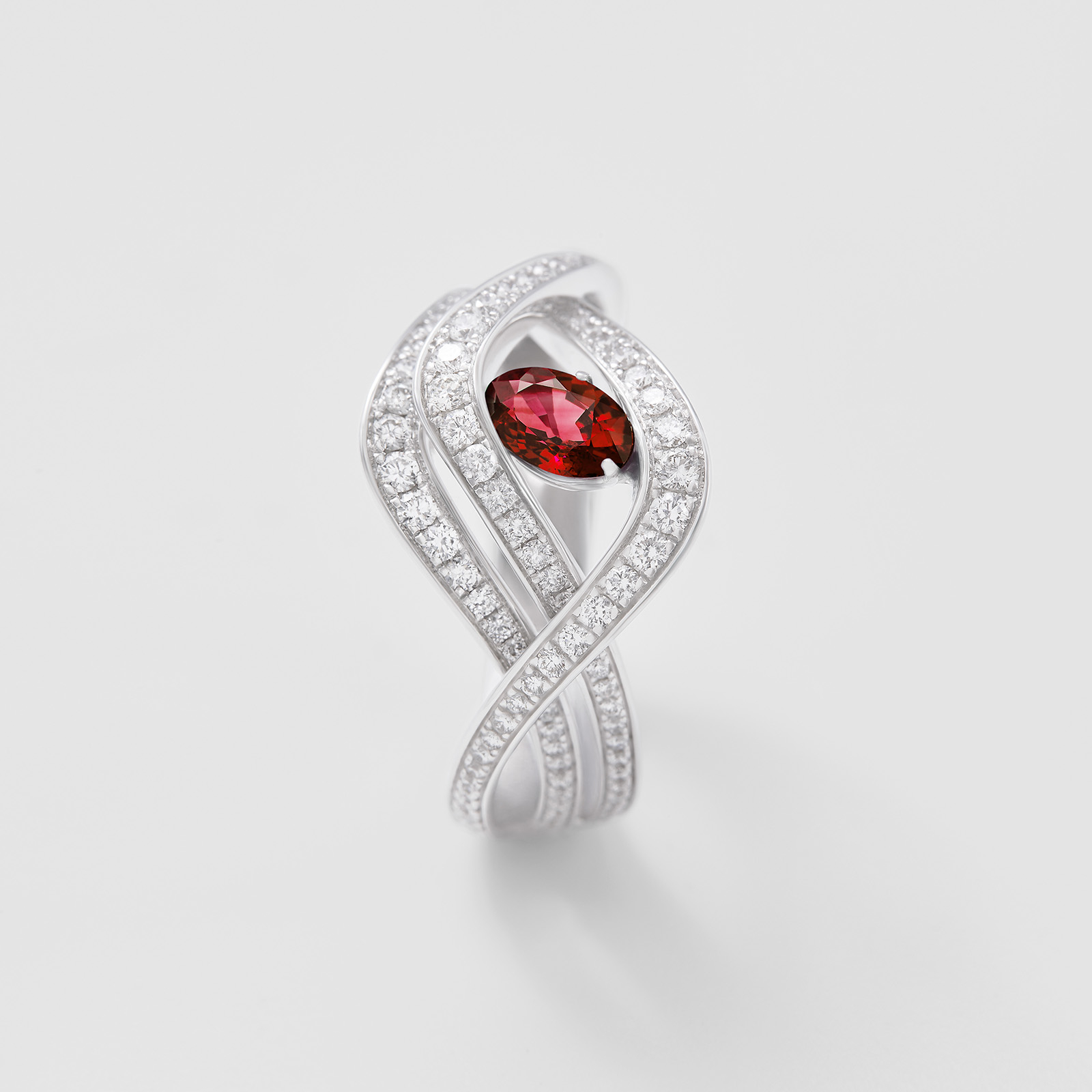 white gold with diamonds and ruby ring