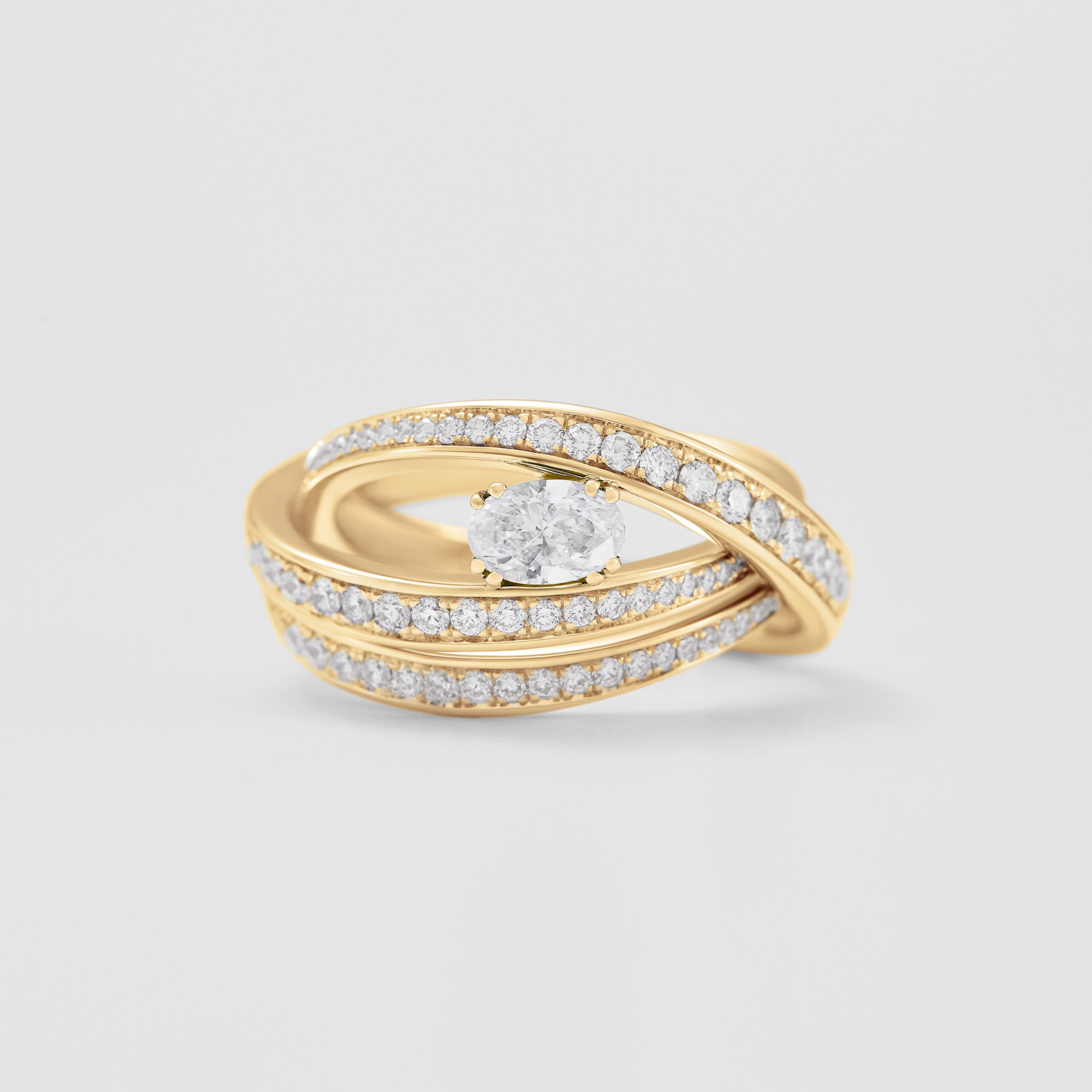 rose gold and diamonds ring