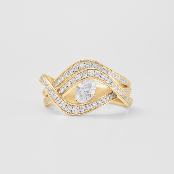anello in oro rosa e diamanti
