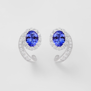 white gold with diamonds and tanzanites earrings