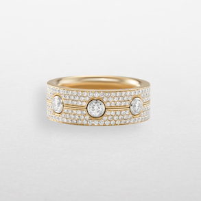 anello in oro rosa, bianco e diamanti