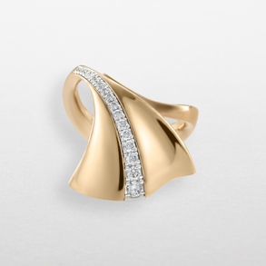 anello in oro rosa, bianco e diamanti