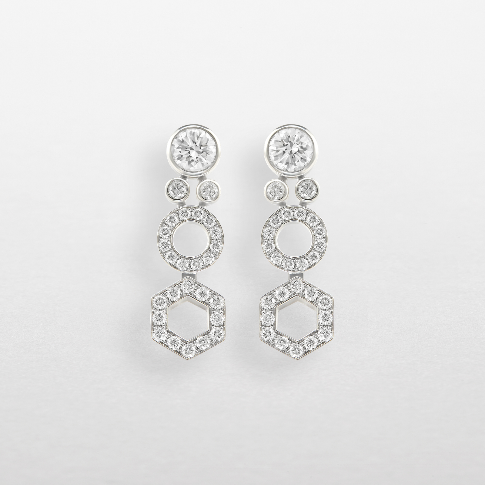 orecchini in oro bianco e diamanti