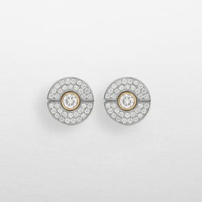 Earrings in white and rose gold with diamonds