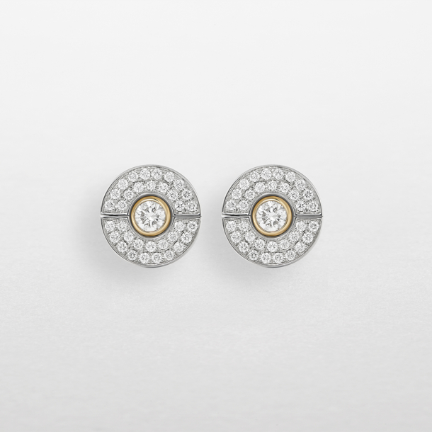 orecchini in oro bianco, rosa e diamanti