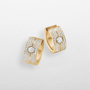 orecchini in oro rosa, bianco e diamanti