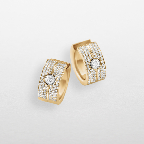 orecchini in oro rosa, bianco e diamanti
