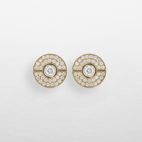orecchini in oro rosa, bianco e diamanti