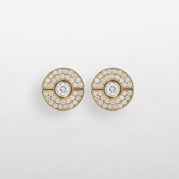 Earrings in rose and white gold with diamonds