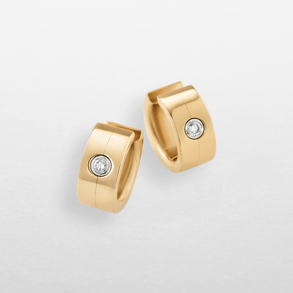 Earrings in rose and white gold with diamonds
