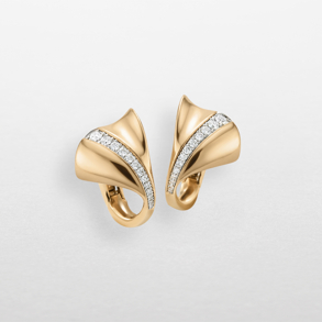 orecchini in oro rosa, bianco e diamanti