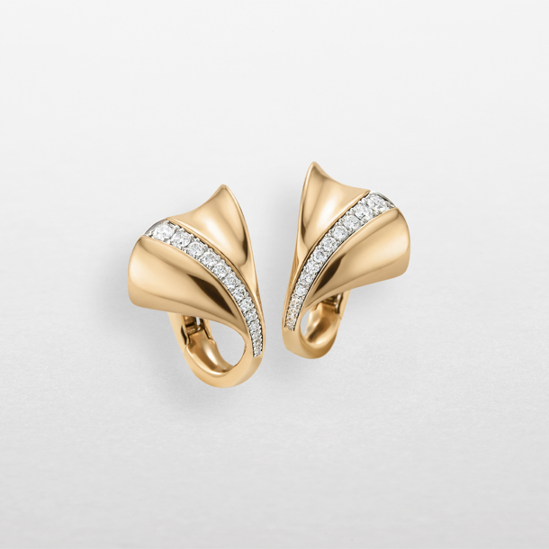 orecchini in oro rosa, bianco e diamanti