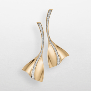 Earrings in rose and white gold with diamonds