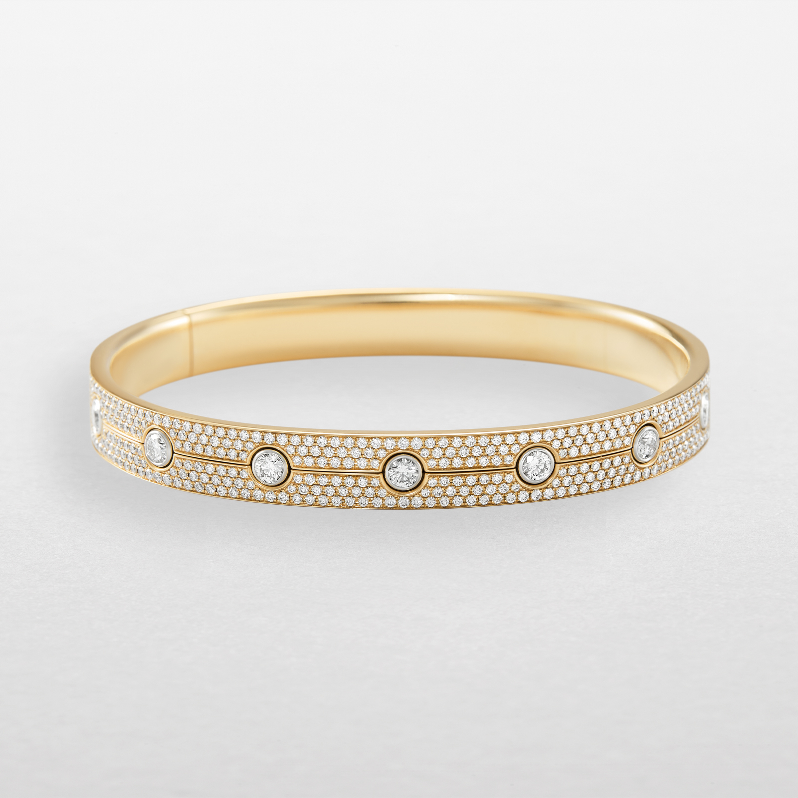 bracciale in oro rosa, bianco e diamanti