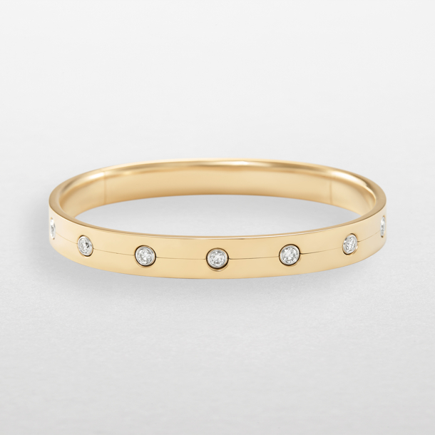 Bracelet in rose and white gold with diamonds