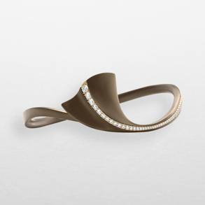 Bracelet in chocolate titanium, rose gold and diamonds