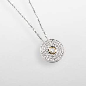 Necklace in white and rose gold with diamonds
