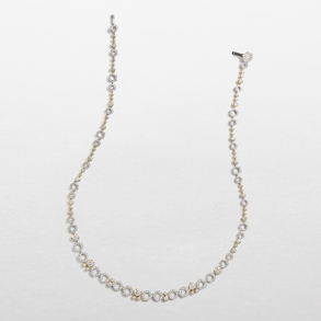 Necklace in white and rose gold with diamonds