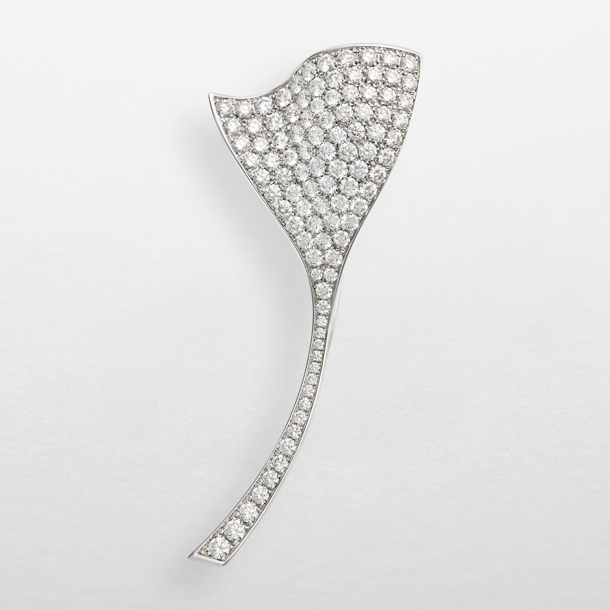 spilla in oro bianco e diamanti