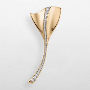 Brooch in rose and white gold with diamonds